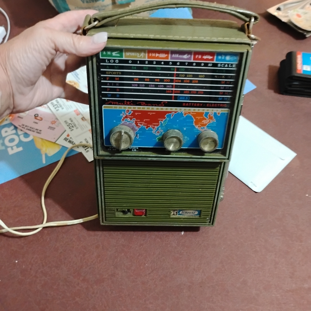 Vintage Green Portable Radio